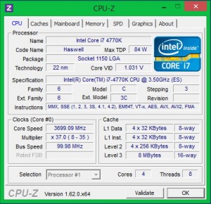 Intel 4770K + ASUS Z87 Expert в номинале