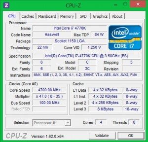 Intel 4770K + ASUS Z87 Expert в разгоне