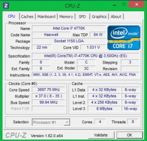 Intel 4770K + ASUS Z87 Plus в номинале