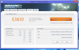 Результаты 3DMark11 Entry